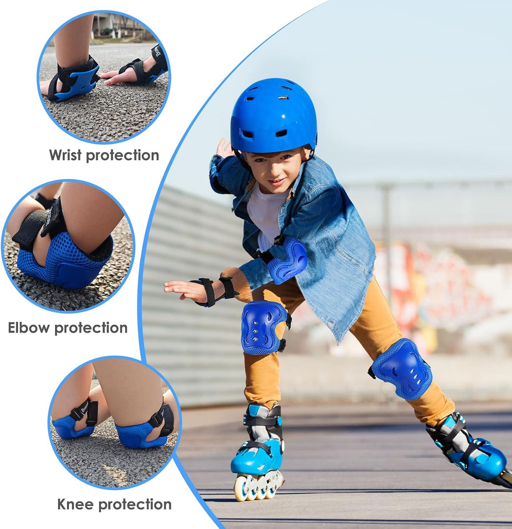 BOSONER Kids/Youth Knee Pad Elbow Pads Guards Protective Gear Set for Roller Skates Cycling BMX Bike Skateboard Inline Skatings Scooter Riding Sports
