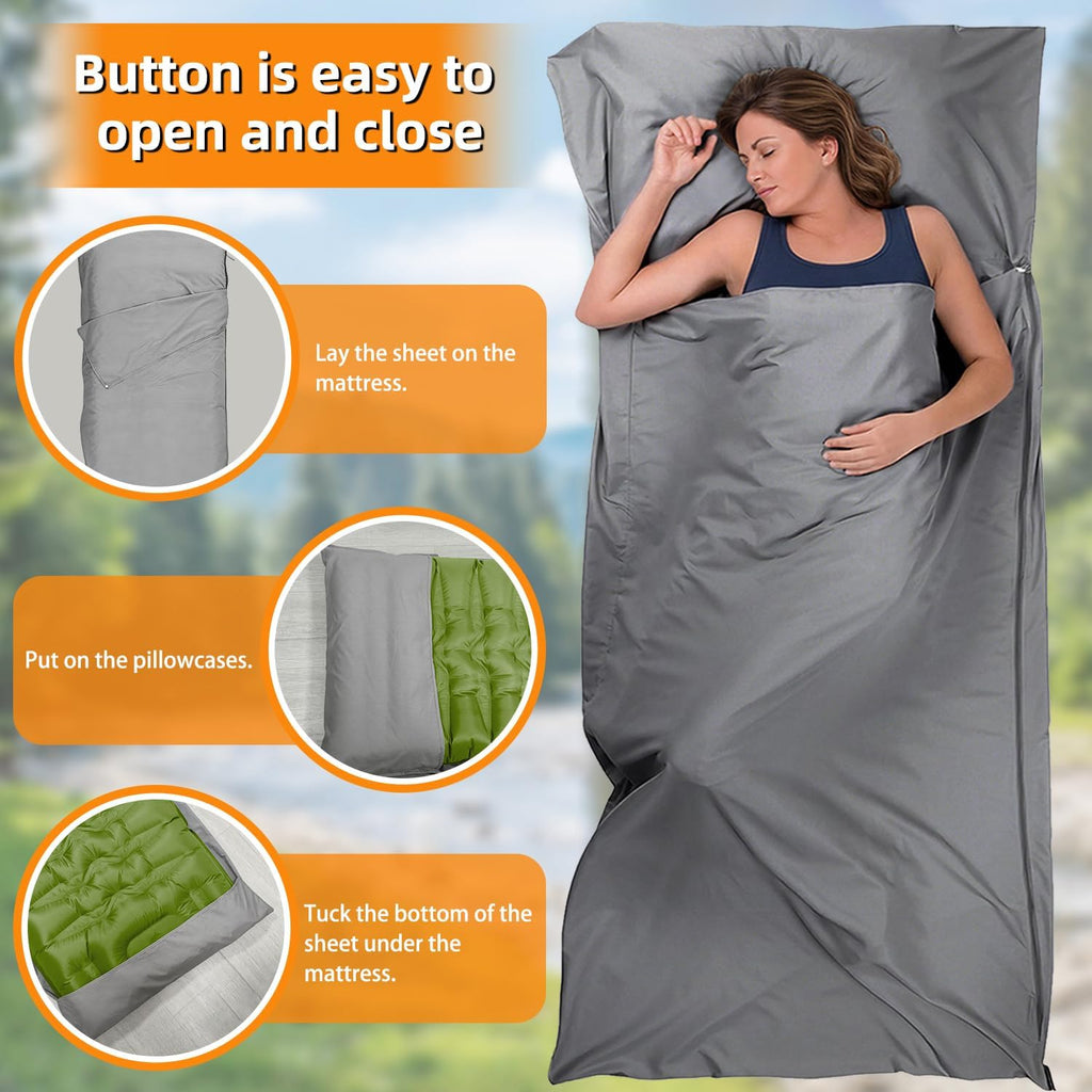 Camping Sleeping Pad, Extra Thick 5 Inch with Built-in Pillow & Foot Pump