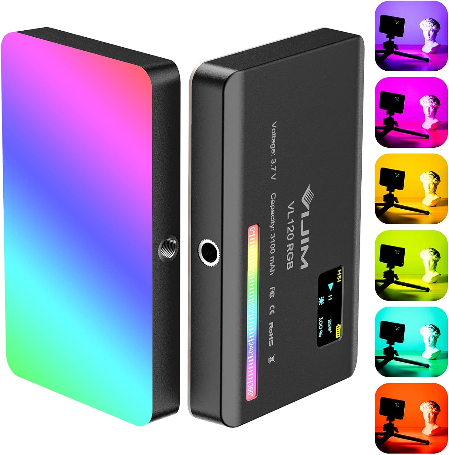 VIJIM VL120 RGB Video Light Portable LED Camera Light Panel 0-360Full Color
