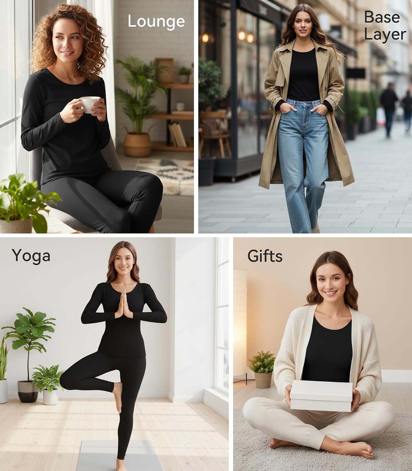 WiWi Soft Underwear for Women Thermal Long Johns Sets Super Warm Base Layer Top Pants Pajamas Set Viscose from Bamboo S-3X