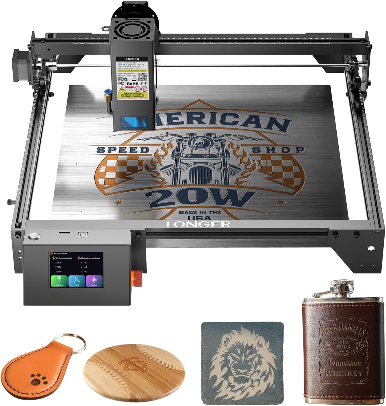Longer New Upgrade RAY5 Laser Engraver Cutter,Working Area 15.75"x14.37"