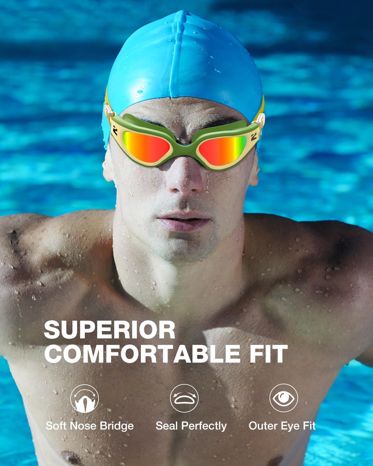 ZIONOR G1 Air Swim Goggles Adult, Polarized for Pool, Outdoor, Open Water