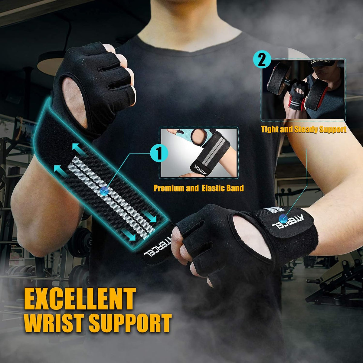 ATERCEL Workout Gloves Women with Wrist Support for Gym and Weight Lifting