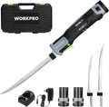 WORKPRO 12V Cordless Electric Fillet Knife, 8" & 10" Sharp Blades