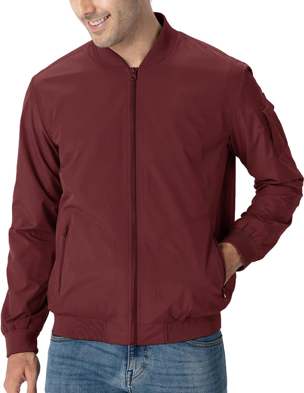 TBMPOY Men's Lightweight Jackets Casual Dress Golf Bomber Windbreaker Fall
