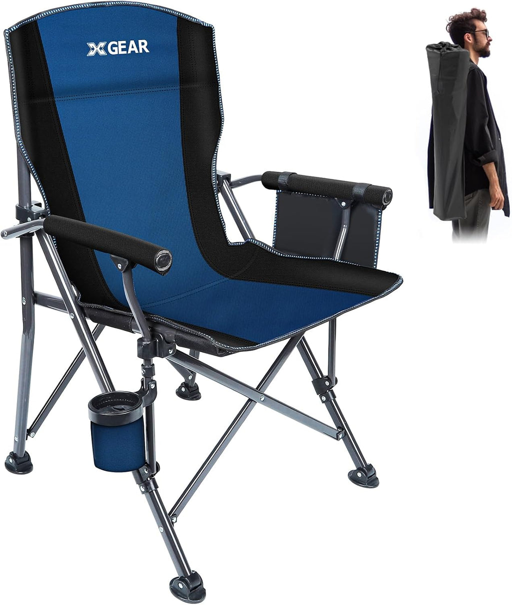 XGEAR Portable Camping Chair for Adutls Outdoor Camp Chairs,Blue