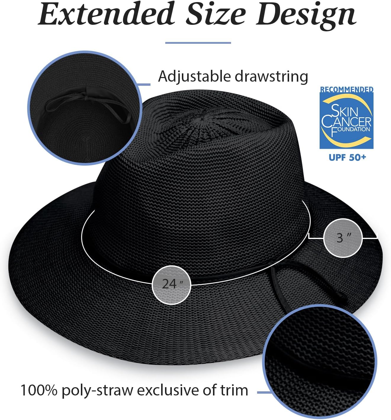 Wallaroo Hat Company Women's Victoria Fedora – UPF 50+ UV Protection, Wide Brim, Packable & Adjustable Sun Hat