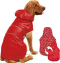 Kimee Dog Raincoat Reversible Dog Rain Jacket for Small to 3X-Large Dogs, M