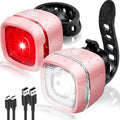 Bicycle Front & Rear Lights, Type-C Rechargeable LED Bike Light Set, IPX6,Waterproof Flashlight for Night Riding, Safety Headlight Taillight, Kids Girls Children's Bicycle Accessories