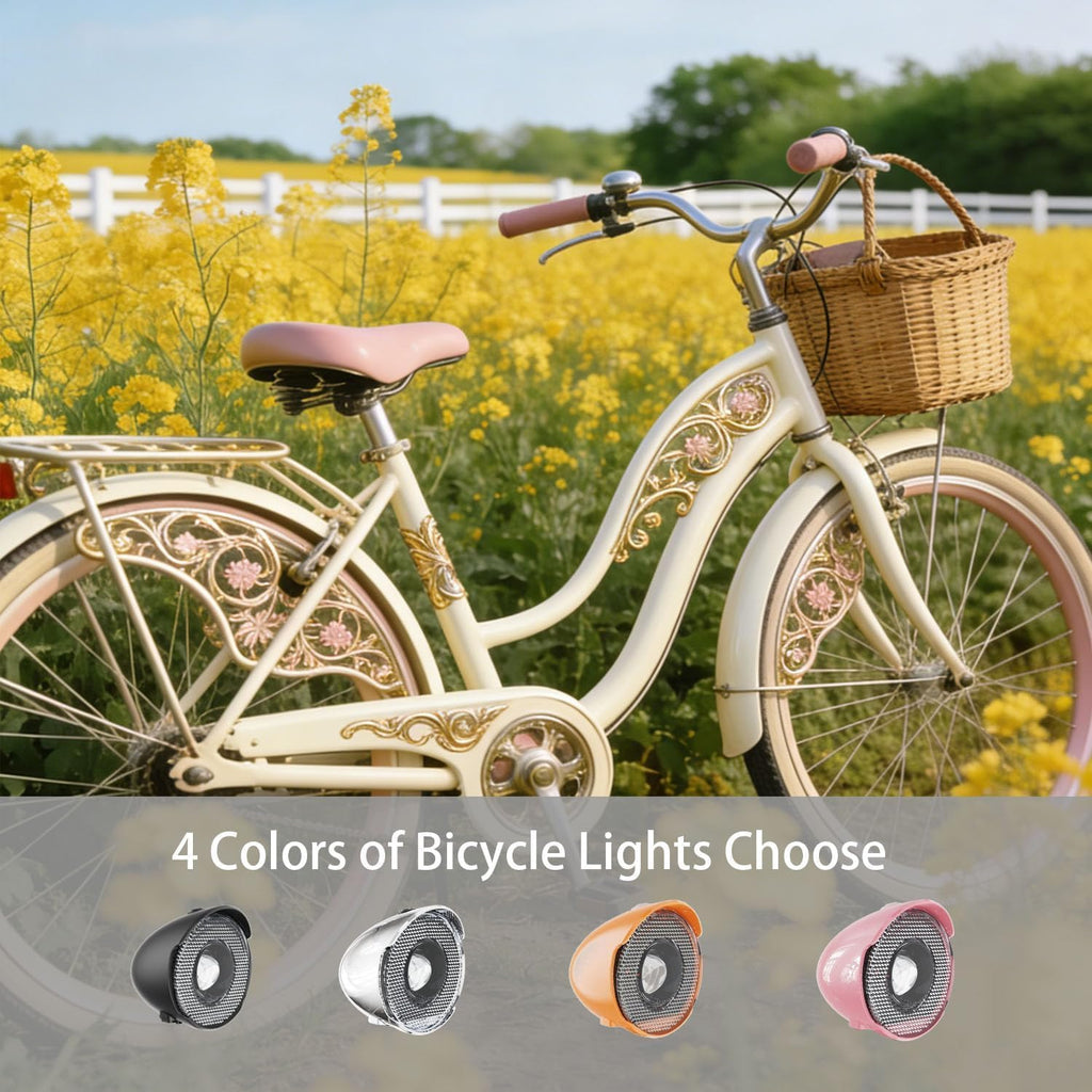 Retro Vintage Bike Front Light New Version 350Lumen High-Brightness Headlights IPX6 Waterproof Classic Retro Night Riding Safety Bicycle Headlights with Bracket
