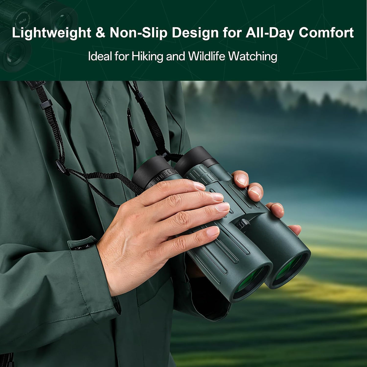 18x56 UHD Binoculars for Adults High Powered with Upgraded Phone Adapter, Wide Field of View Binoculars with Clear Low Light Vision, Lightweight Waterproof Binocular for Bird Watching Travel Cruise