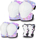 Skateboard Pads for Kids,Elbow Pads and Wrist Guards Protective Gear,Strong Double Straps&Adjustable Easy-Fix Clips for Skateboarding,Rollerblading,Scooters,Bicycle