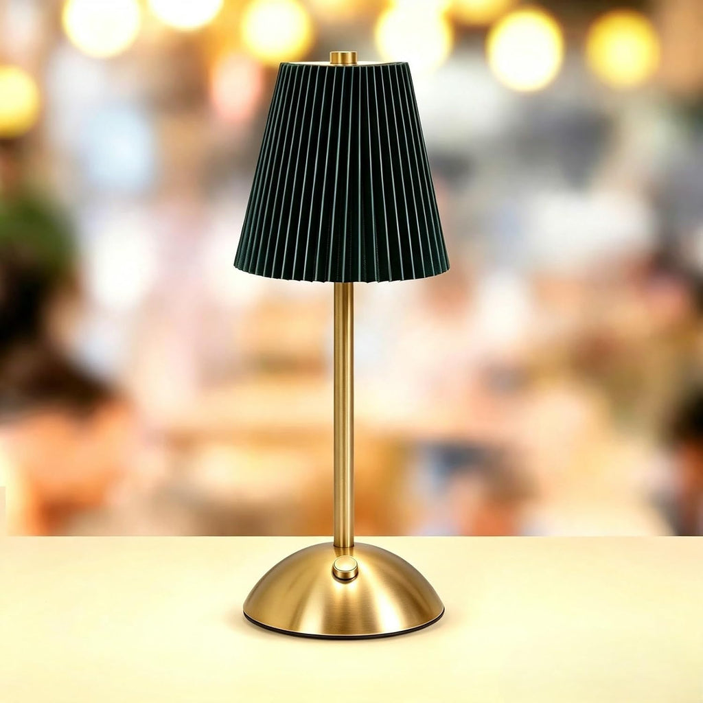 Cordless LED Table Lamp with Dimmer, Built-in Rechargeable Battery, 3-Level Brightness, Patio Table Lamp, Bedside Night Lamp, Ambient Light for Restaurant, Antique Brass (Black)