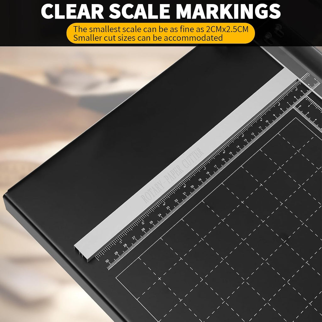 24" Manual Precision Rotary Paper Trimmer,Heavy Duty Rolling Cutter Tool,Professional Rolling Trimmer for Cutting Photo Paper, Card Stock, Office Paper