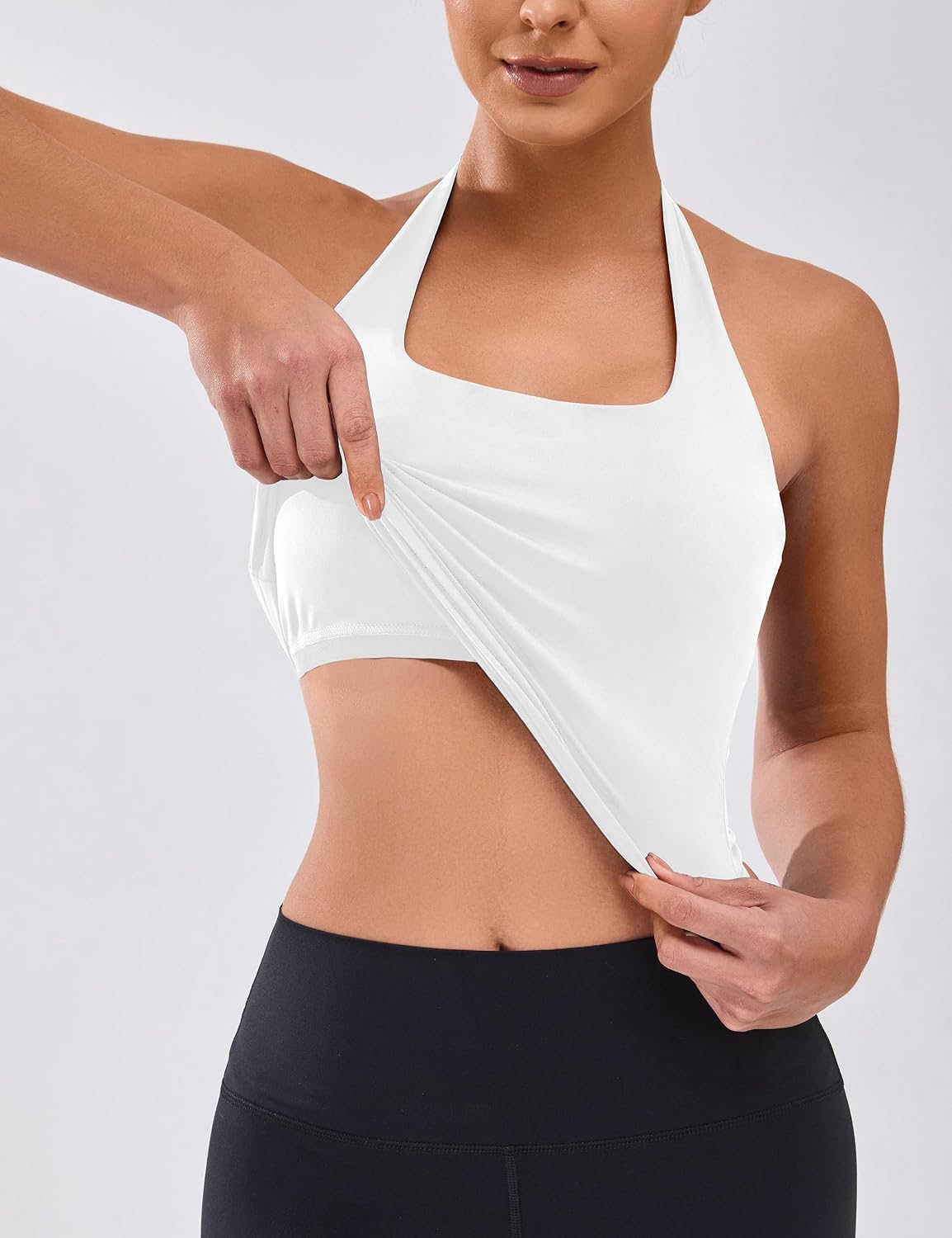 BMJL Womens Halter Top with Built in Bras Buttery Workout Athletic Tank Top