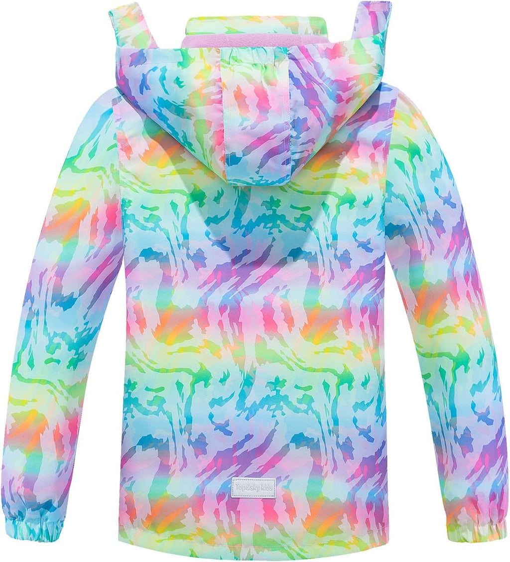 MGEOY Kids Rain Jacket, Waterproof Lightweight Hooded Windbreaker for Boys Girls 4-16Y