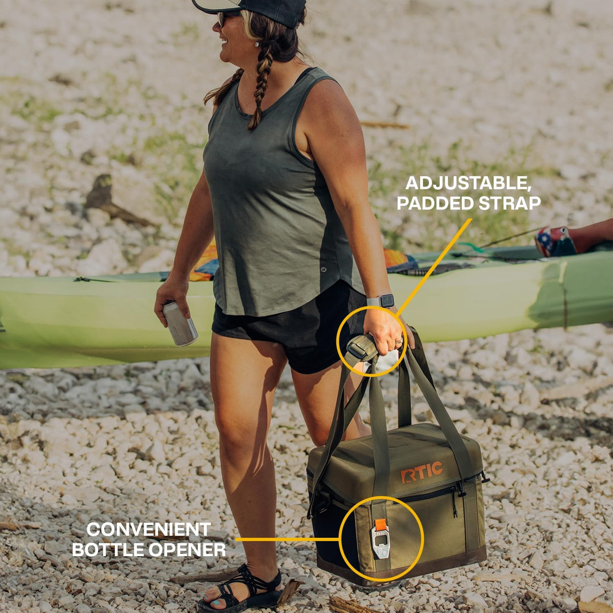 RTIC Everyday Cooler, Soft Sided Portable Insulated Cooling for Lunch, Beach, Drink, Beverage, Travel, Camping, Picnic, for Men and Women