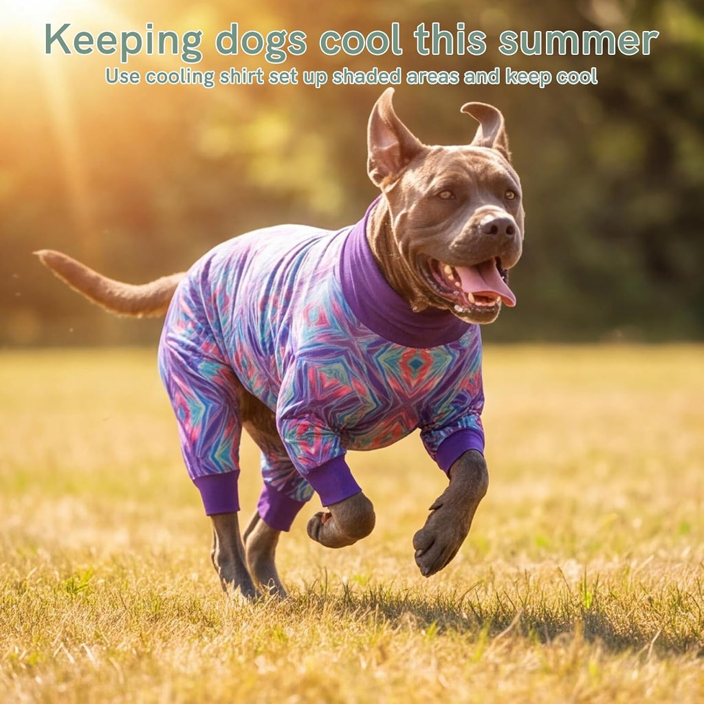 Dog Anxiety Relief Pajamas, Dog Sun Protection UV Shirt for Medium Small Large Dogs, Breathable UPF 50+ Pet Clothes for Outdoor, Travel, Beach Gear