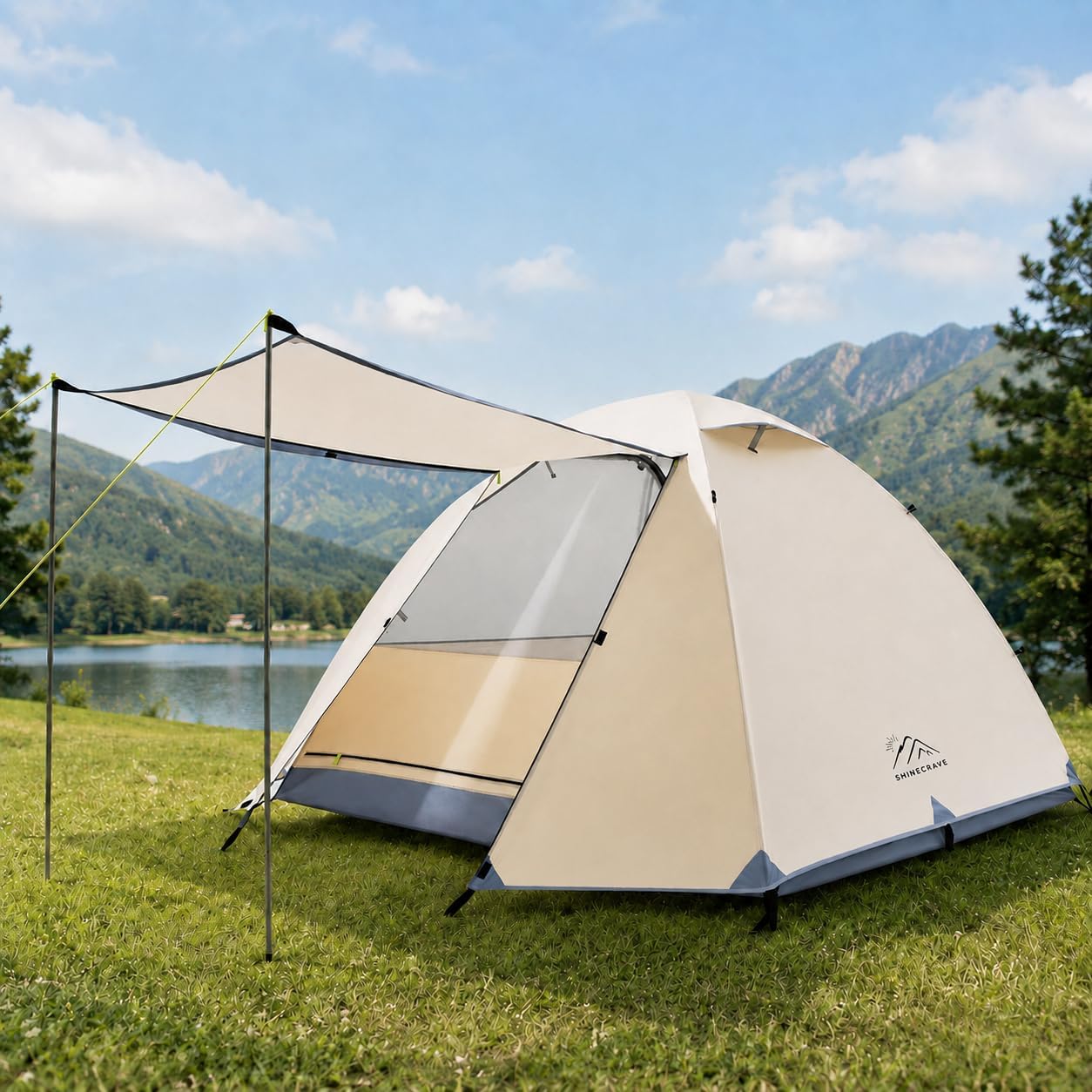 Camping Tent 2 Person, Backpacking Tent, 20D Nylon/Taffeta PU3000mm