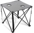 ARROWHEAD OUTDOOR 26” (66cm) Portable Camping Folding Table, 2 Cup Holders, Square, Carrying Case, Steel Frame, High-Grade 600D Canvas
