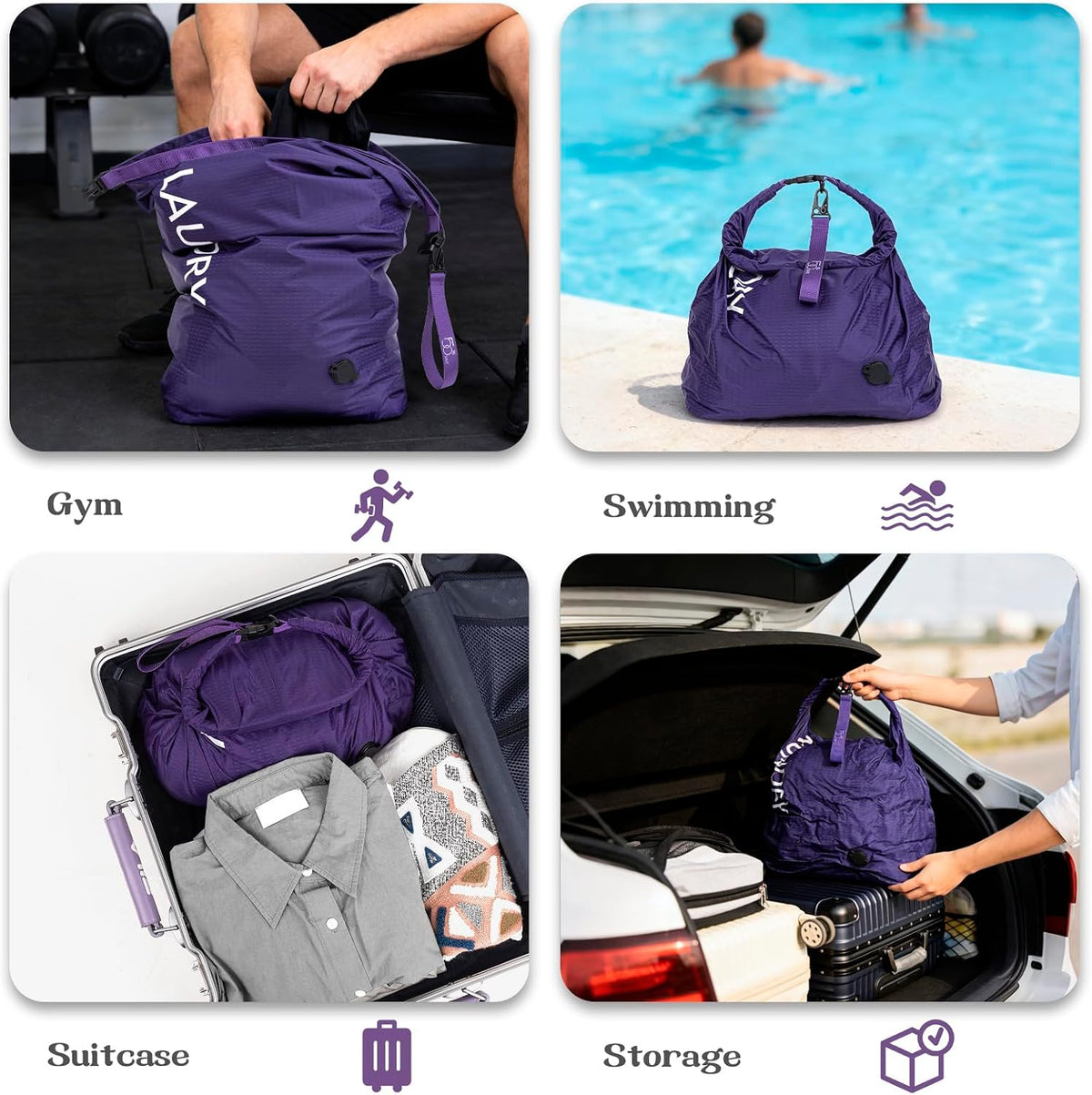 Travel Laundry Bag, Vacuum Compression Dirty Clothes Travel Bag