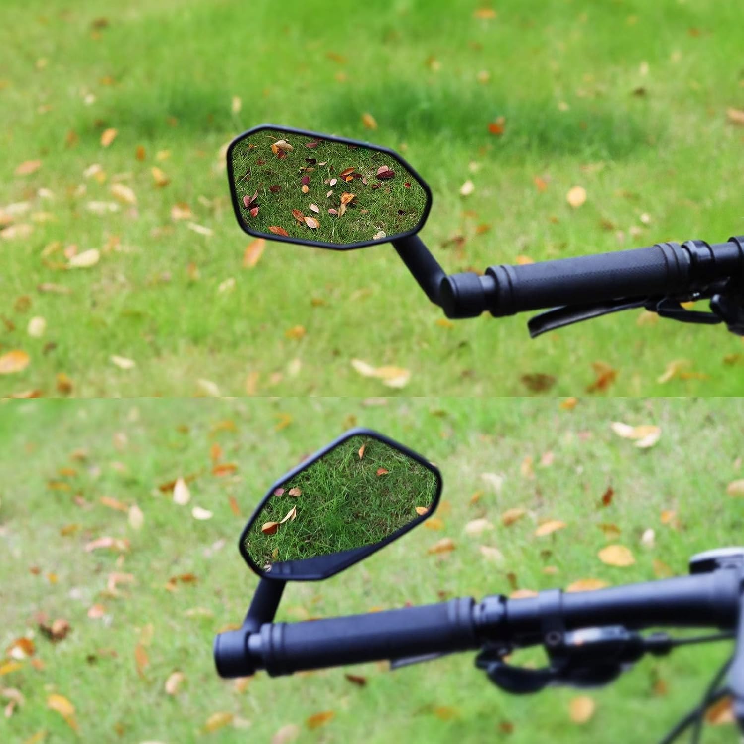 Bike Mirror, Adjustable Bicycle Mirror Handlebar Mount, Scratch Resistant HD Glass Lens, Large Bar End Rear View Mirror for E-bike, Mountain Bike, City Bikes & Scooter (Left 0.59-0.78")