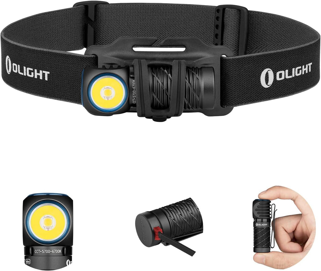 OLIGHT Perun 2 Mini Headlamp Rechargeable, 1100 Lumens, Red Light, Black
