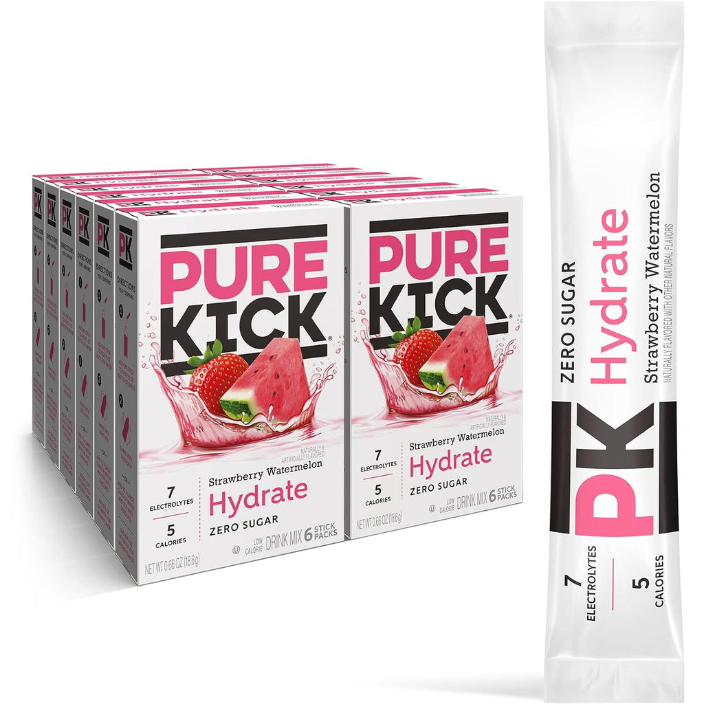 Pure Kick Singles To Go Hydration Drink Mix, Strawberry Watermelon, 72 Ct