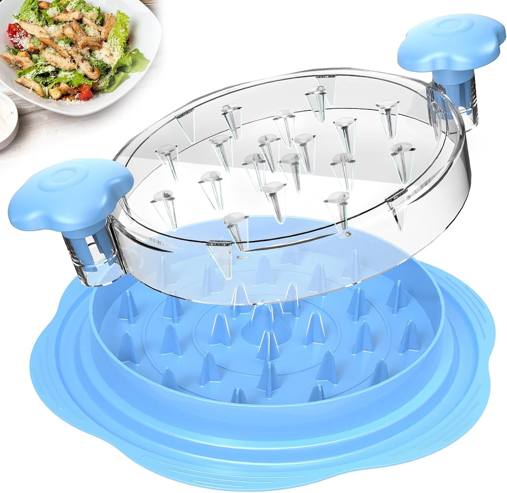 Chicken Shredder Tool Twist Large Meat Shredder with Brush&Fork, Black
