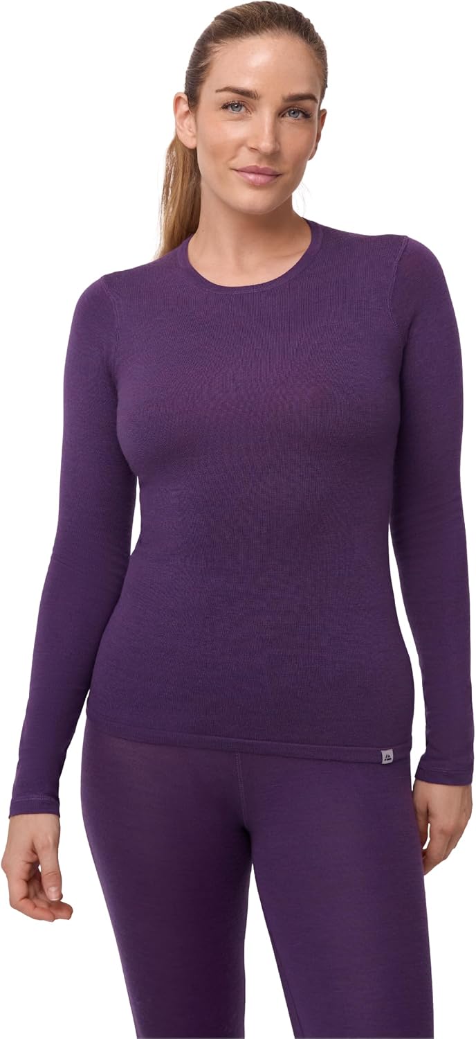 DANISH ENDURANCE Merino Wool Long Sleeve Shirt for Women, Base Layer