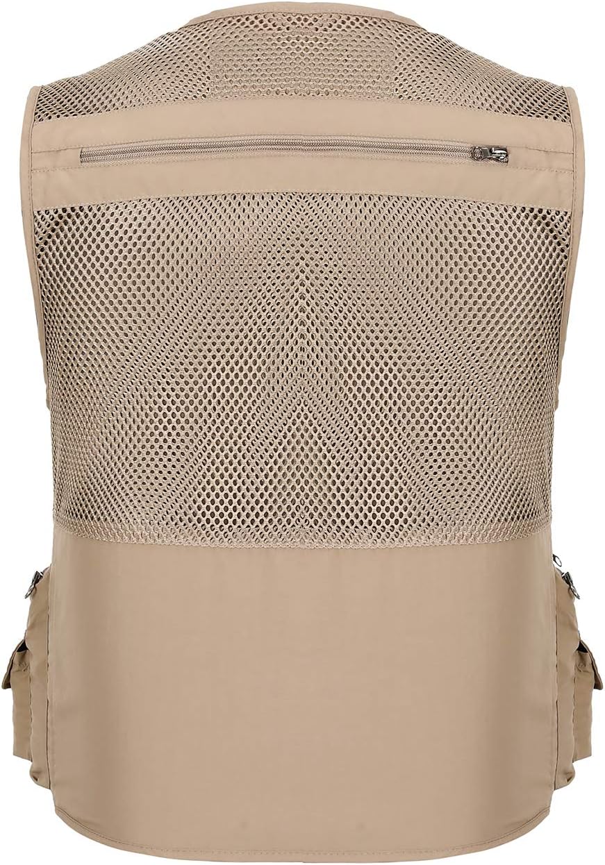 Hbufnha Outdoor Fishing Hunting Vest Multi Pockets Work Cargo Jacket