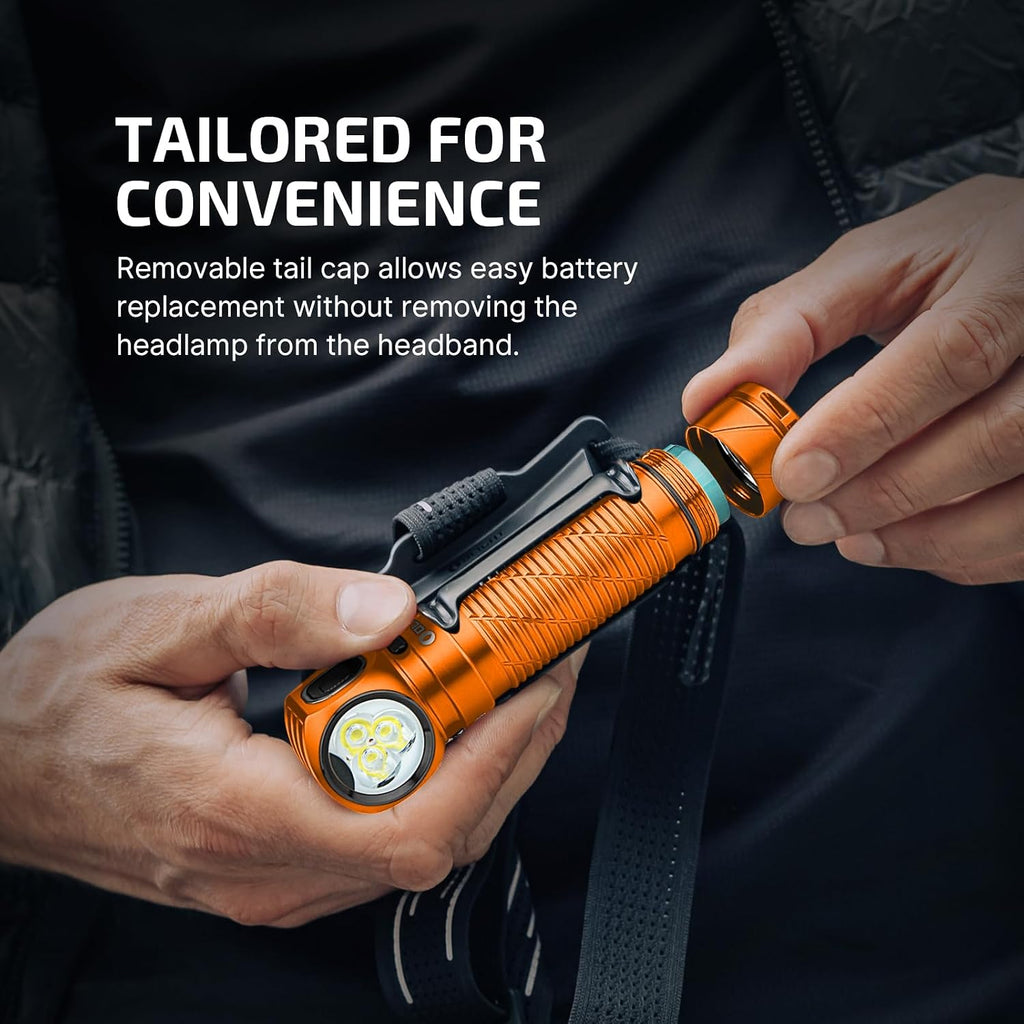 OLIGHT Perun 3 Headlamp Rechargeable, Red Light, Waterproof, Orange
