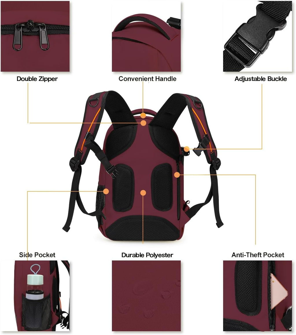 MOSISO Camera Backpack,Photography Backpack Padded Camera Bag, Wine Red