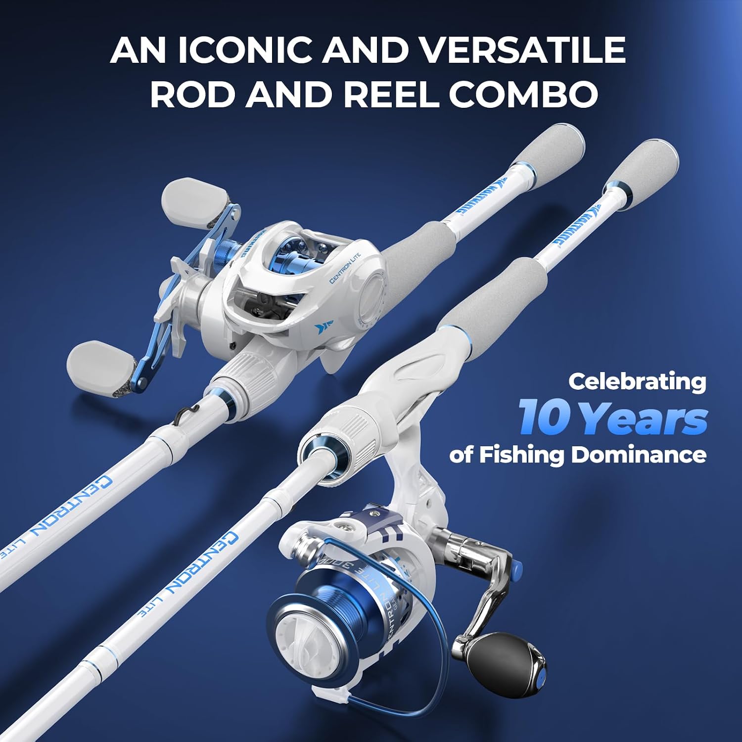 KastKing Centron Lite Fishing Rod and Reel Combo, Baitcaster & Spinning