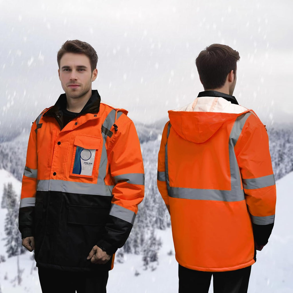 High Visibility Safety Jacket, Reflective Jacket, Orange-B, S