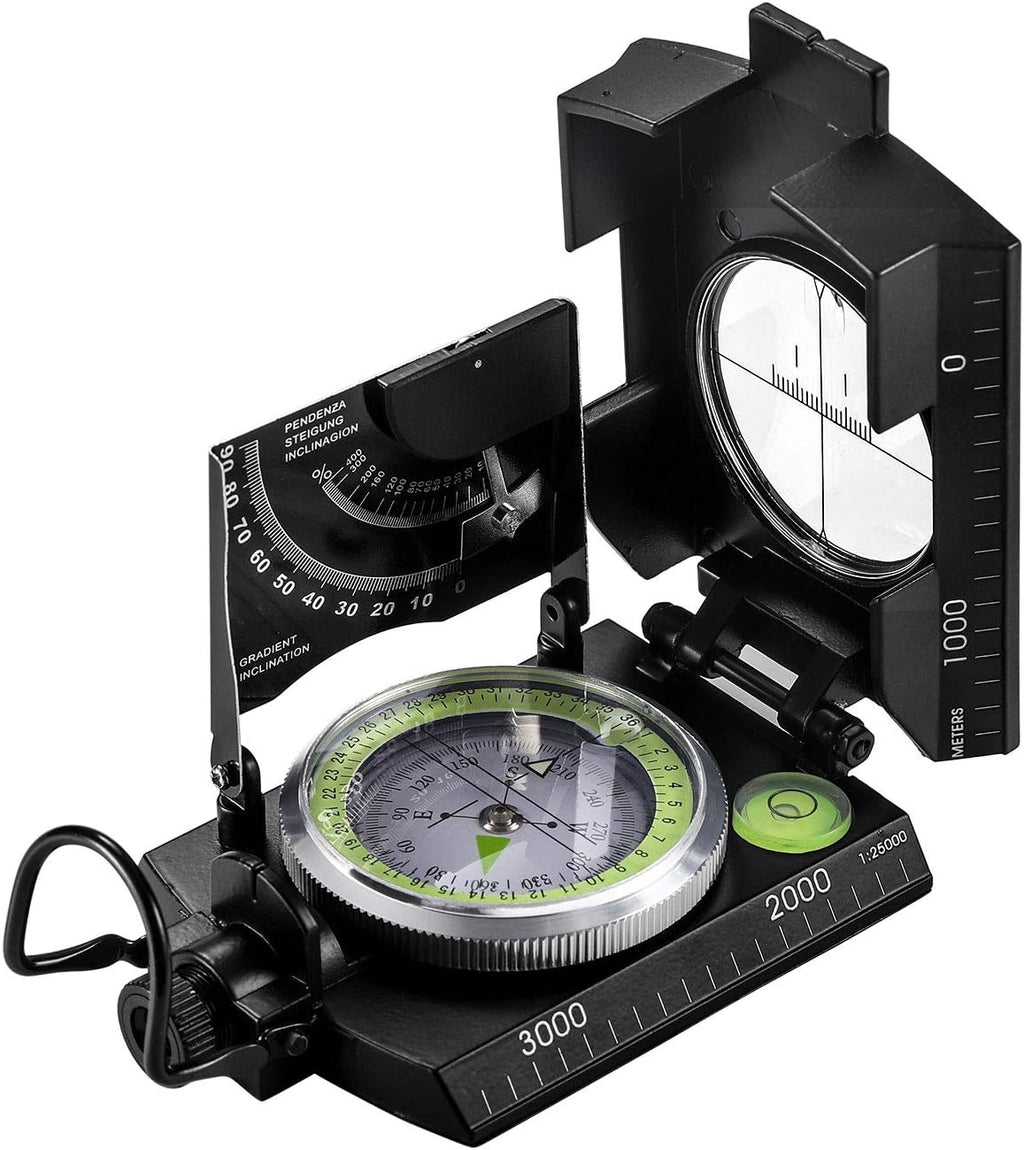 Eyeskey Multifunctional Military Sighting Navigation Compass with Inclinometer | Impact Resistant & Waterproof Compass for Hiking, Camping