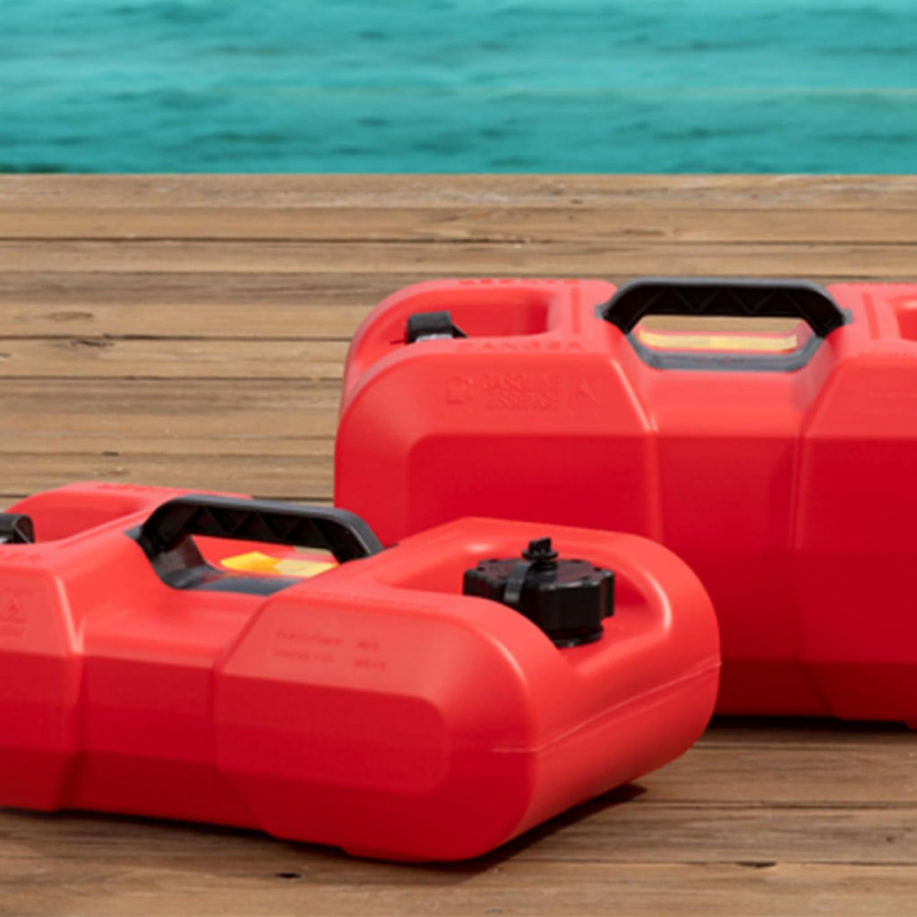 Scepter 3 Gallon Portable Marine Gas Can, Boat Fuel Tank, 2-Way Vented Cap, Built-In Fuel Gauge and Pick-Up, Top Handle, EPA & CARB Compliant, Underseat Design, 19.3"L x 12.2"W x 6.8"H (10506)