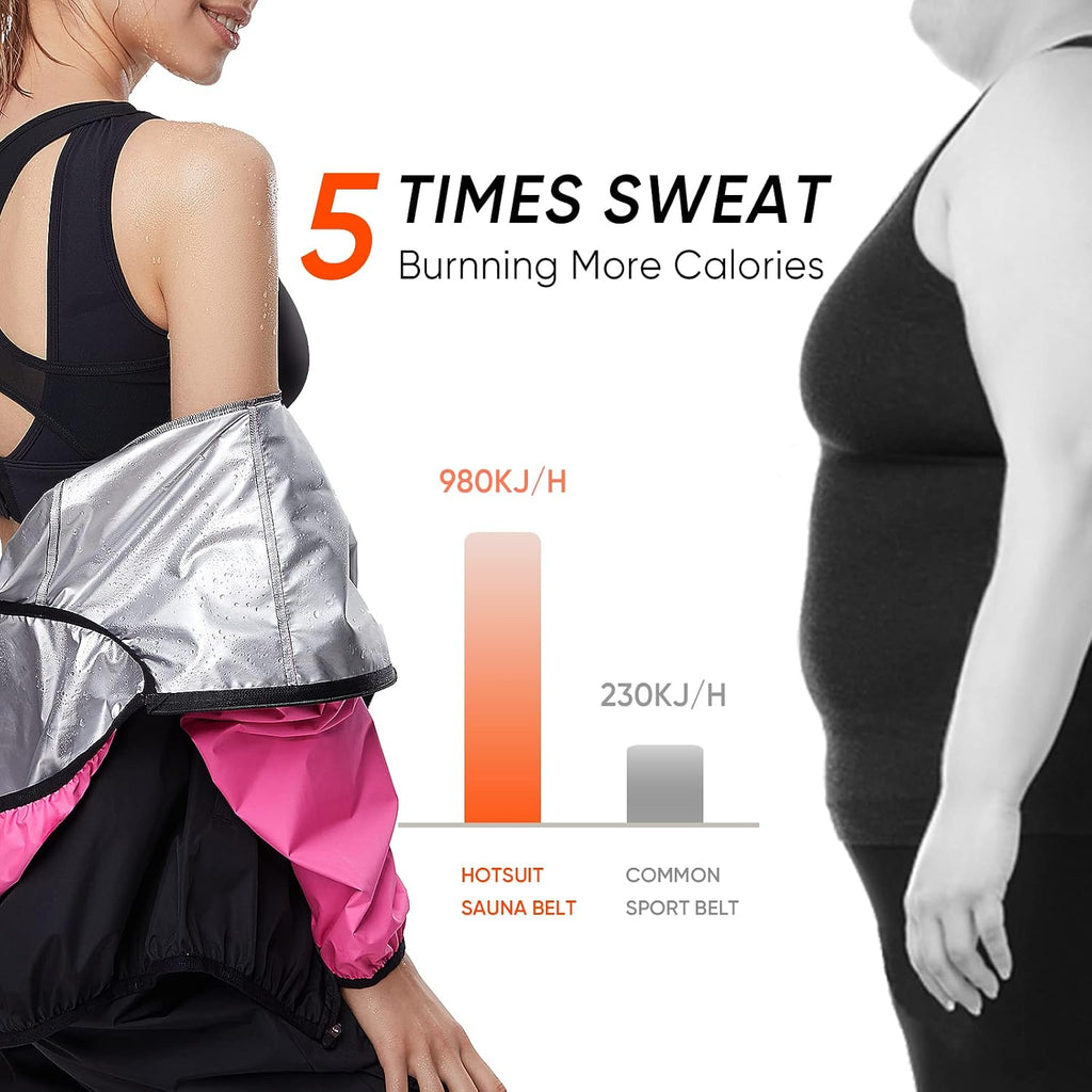 HOTSUIT Sauna Suit for Women Weight Loss Sweat Suits Sauna Jacket Pant Machine Washable Anti Rip for Gym Workout Exercise