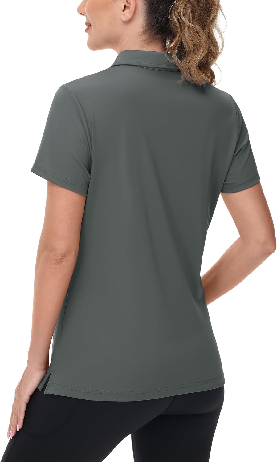 TACVASEN Women's V-Neck Polo Shirts UPF 50+ Short Sleeve Sun Protection Quick Dry Golf Polos Collared Shirt