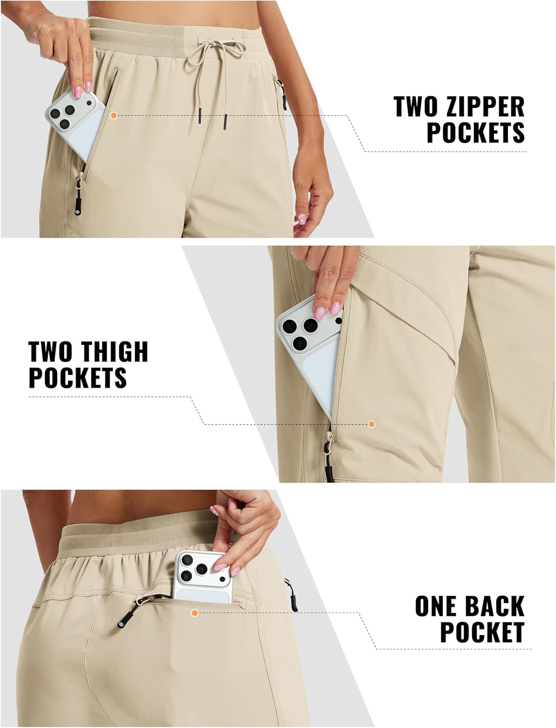 AIRIKE Women's Hiking Cargo Pants Lightweight Quick Dry Joggers Sweatpants Casual Work Travel Outdoor Pant with Pockets