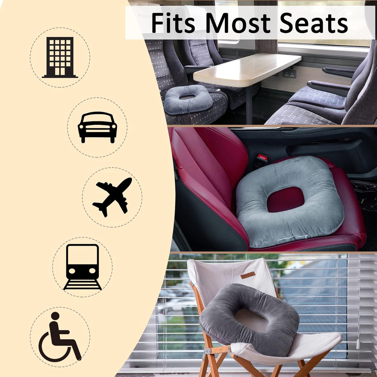Hshbxd Donut Pillow, Tailbone Cushion for Wheelchair, Office and Travel