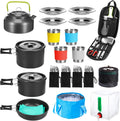 Gejoy 42 Pcs Camping Cookware Mess Kit Pots and Pans Set for 4 People