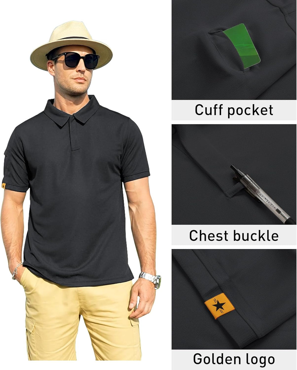 ZITY Mens Polo Shirt Short Sleeve Moisture Wicking Athletic Golf Polos