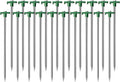 Cheardia 20 Pack Tent Stakes Heavy Duty, 9.75 Inch Yard Stakes Non-Rust Metal Tent Pegs Ground Stakes Tent Spikes for Camping Patio, Garden, Canopies, Grassland, Outdoor,Green