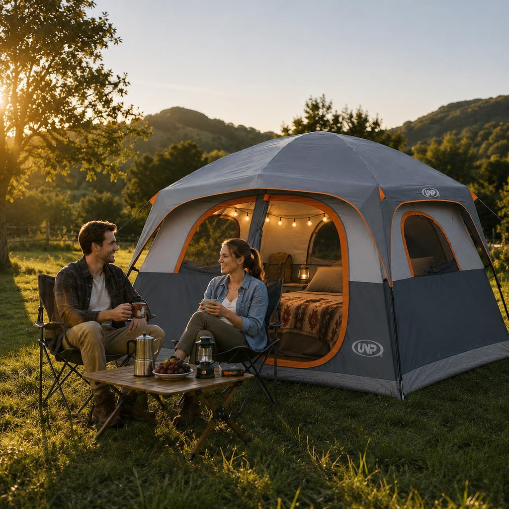 UNP 6 Person Tents for Camping Waterproof Family Cabin Tent with Rainfly