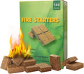 144 Pack Fire Starter Cubes|Fiber Blocks,35 Minutes Long Burning All Weather Firelighters,Waterproof & Windproof for Grill,BBQ,Fire Pit,Camping,Survival,Natural Wood Firelighters(Easy Ignite)