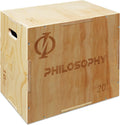 Philosophy Gym 3-in-1 Wooden Plyo Box, Wood Plyometric Jump Box Platform for Home Gym, HIIT, Jumps, Step-Ups, and Strength Training