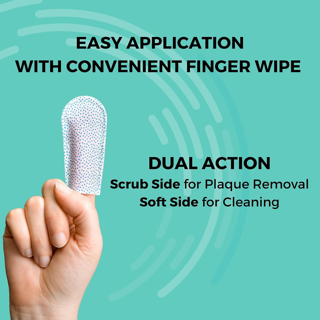 Nootie Medicated Dental Finger Wipes for Dogs, Cleans Teeth and Freshens Breath Dog Dental Care - Prevents Plaque and Tartar Dog Oral Care, 80 Wipes