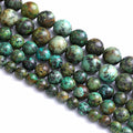 10MM 36PCS Natural Stone Green African Turquoise Spacer Loose Beads for Jewelry Making DIY Bracelet Necklace