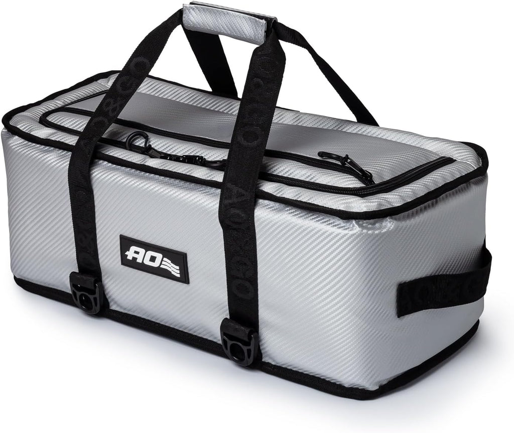 AO Coolers Stow-N-Go Carbon Soft Cooler, Low-Profile, Leakproof with High-Density Insulation, Holds Ice for 24 Hours